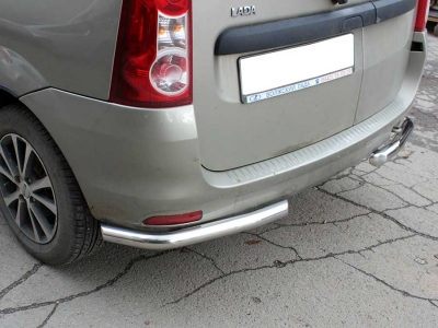 Защита заднего бампера "уголки" d-53 Технотек для Lada Largus 2012 – н.в.
