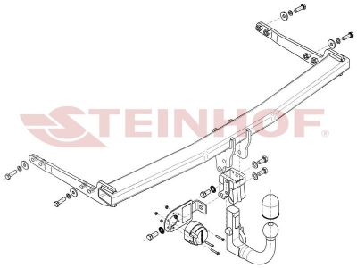 Фаркоп для Skoda Octavia III лифтбек/универсал 2013-2020, Volkswagen Golf VII хетчбек 5 дверей 2012-2019, Audi A3 хетчбек 3/5 дверей 2012-2020, Seat Leon хетчбек 3/5 дверей 11/2012-2020 вертикальное быстросъемное крепление шара на ключе
