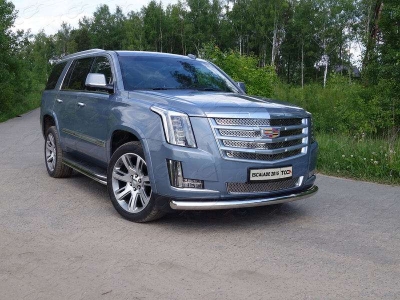 Защита переднего бампера 76 мм ТСС для Cadillac Escalade 2015-2021