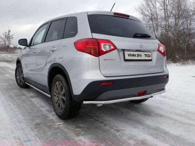 Защита заднего бампера длинная 42 мм ТСС для Suzuki Vitara 2015-2021