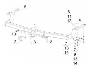 ТСУ Фаркоп Avtos на Toyota Highlander № TY 32