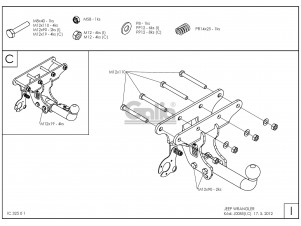 ТСУ Фаркоп оцинкованный Galia шар C съемный для Jeep Wrangler № J008C